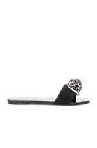 Sophia Webster Suede Jada Pom Pom Slides In Black