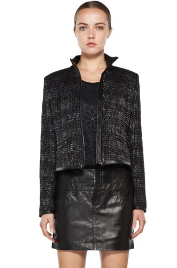 Theyskens' Theory Fuille Jarbon Tweed Jacket In Black Multi