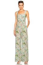 Valentino Sleeveless Jumpsuit In Green,floral