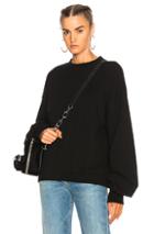 R13 Pleated Sleeve Sweatshirt In Black