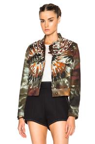 Valentino Tie Dye Fabarine Jacket In Green,ombre & Tie Dye