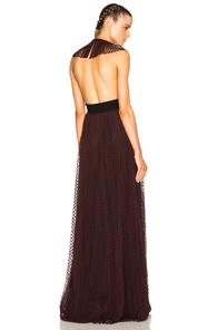 Burberry Prorsum Polka Dot Gown In Red