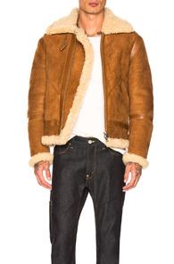 Acne Studios Ian Shearling Jacket In Neutrals