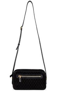 Saint Laurent Suede Monogramme Camera Bag In Black