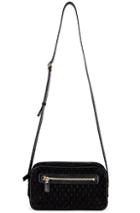 Saint Laurent Suede Monogramme Camera Bag In Black