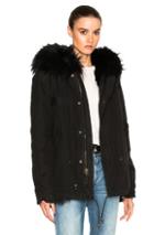 Mr & Mrs Italy Mini Army Parka Jacket In Black