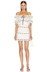 Zimmermann Honour Pintuck Panel Mini Dress In White