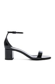 Saint Laurent Leather Loulou Ankle Strap Sandals In Black