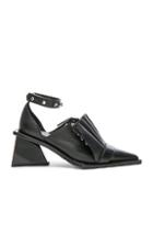 Marques ' Almeida Pointy Frill Lace Up Leather Shoes In Black