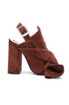 No. 21 Suede Bow Heels In Brown