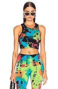 Cotton Citizen Venice Crop Top In Black,blue,green,ombre & Tie Dye