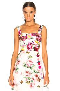 Dolce & Gabbana Brocade Floral Bustier In Floral,white