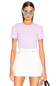 Helmut Lang Angel Side Zip Tee In Purple