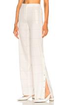 Zeynep Arcay Plaid Side Snap Pants In White,checkered & Plaid