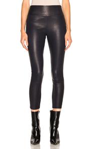 Sprwmn High Waist Capri Leather Legging In Blue