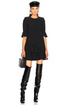 Alexander Mcqueen Ruffle Hem Mini Dress In Black