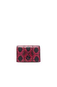 Saint Laurent Toy Kate Snakeskin Monogramme Strap Wallet Bag In Red,animal Print
