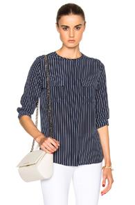 Equipment Lynn Top In Blue,stripes