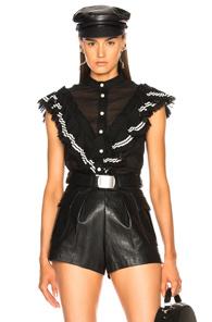 Philosophy Di Lorenzo Serafini Ruffle Trim Blouse In Black