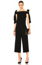Tibi Tie Shoulder Jumpsuit In Black