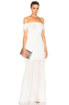 Self-portrait Off Shoulder Bridal Dress In White