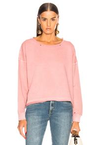 Amo Destroyed Boxy Sweatshirt In Pink