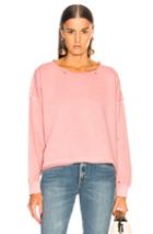 Amo Destroyed Boxy Sweatshirt In Pink