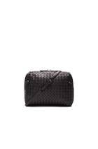 Bottega Veneta Woven Leather Shoulder Bag In Black