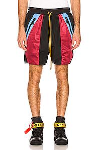 Rhude Swim Shorts In Black,blue,red
