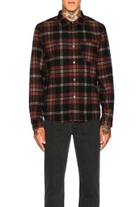 A.p.c. Trevor Shirt In Black,red,checkered & Plaid