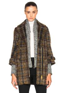 Veronica Beard Mystic Coat With Grey Dickey In Brown,checkered & Plaid