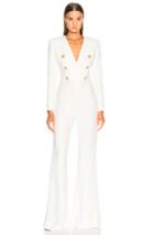 Balmain Double Breasted Jumpsuit In White