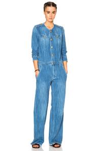 Isabel Marant Etoile Ojima Fluffy Jean Jumpsuit In Blue