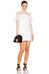 Self-portrait Military Cape Dress In White