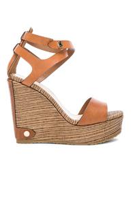 Jimmy Choo Leather Noelle Wedges In Brown