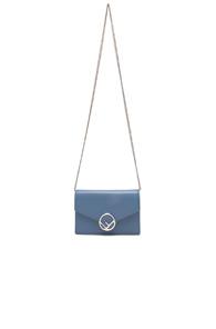 Fendi Medium Wallet On Chain In Blue