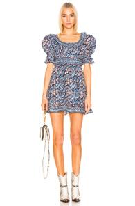 Sea Luella Long Sleeve Scoop Neck Dress In Abstract,blue,brown