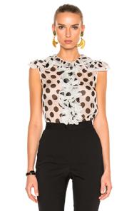 Dolce & Gabbana Polka Dot Blouse In Black,geometric Print,white
