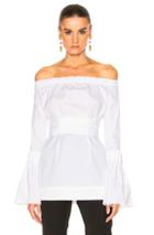 Oscar De La Renta Off The Shoulder Blouse In White