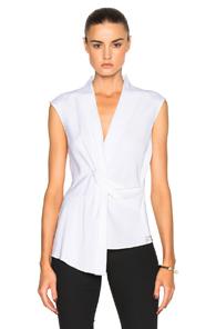 Veronica Beard Dixon Drape Top In White