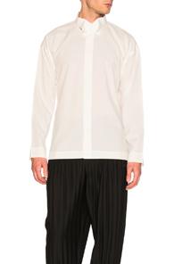 Issey Miyake Homme Plisse Bow Tie Press Shirt In White