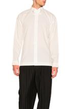 Issey Miyake Homme Plisse Bow Tie Press Shirt In White