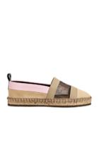 Fendi Mesh Espadrille Flats In Brown,neutral