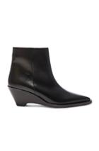 Acne Studios Leather Cony Booties In Black