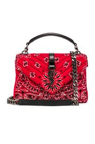 Saint Laurent Medium Monogramme College Bag In Paisley,red