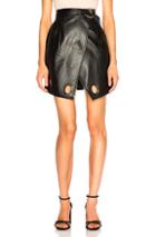 Self-portrait Faux Leather Wrap Skirt In Black