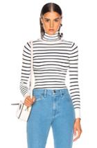 Joostricot Long Sleeve Turtleneck In Blue,stripes,white