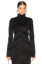 Y Project Fringe Top In Black