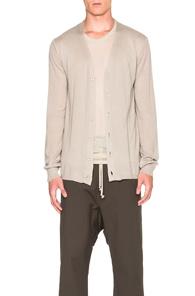 Rick Owens Cashmere Short Cardigan In Neutrals