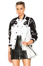 Valentino Printed Sleeve Bomber Jacket In Black,white